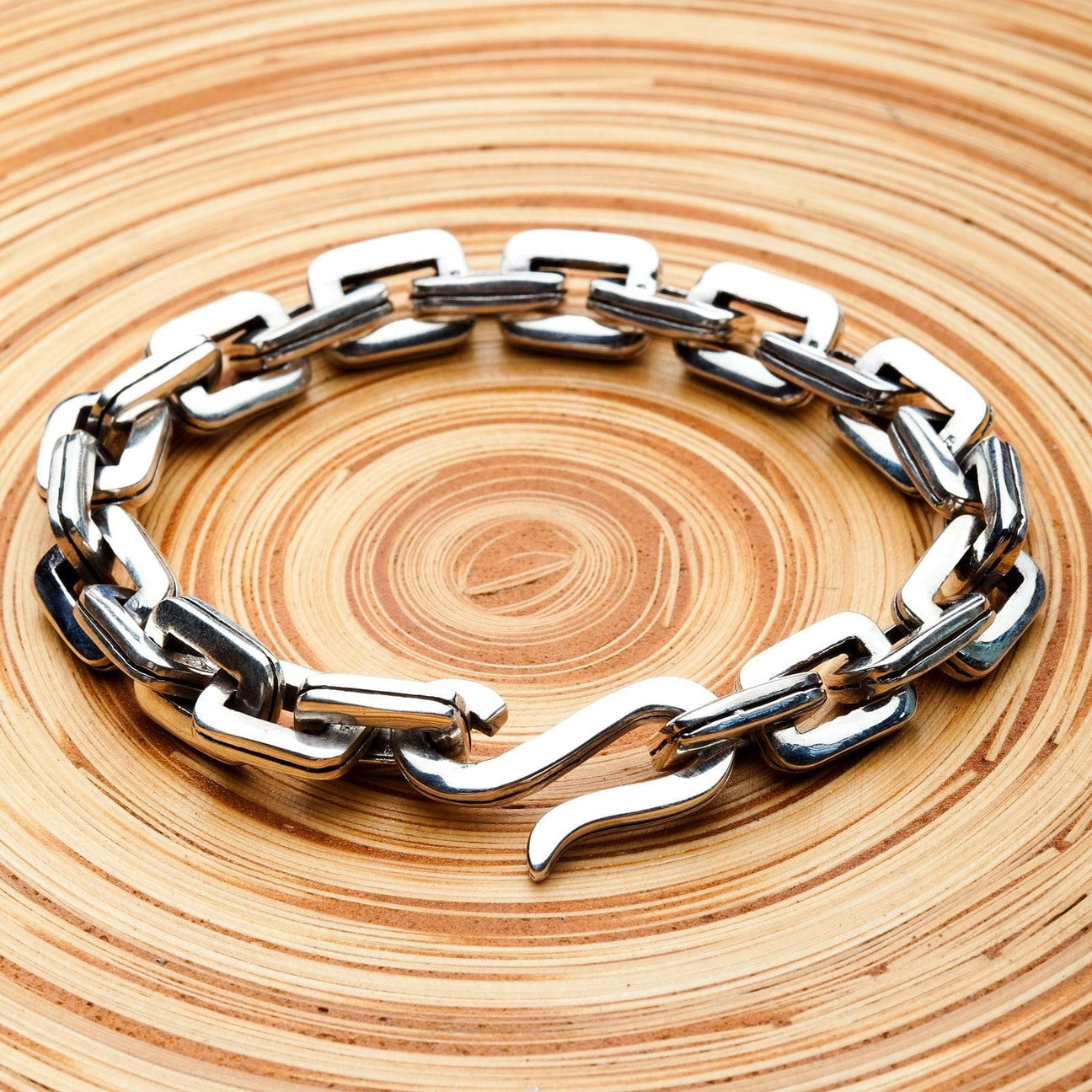 Mens silver bike chain bracelet Clearance