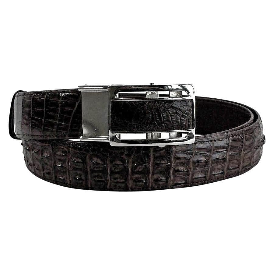 Black Double Side Genuine Handmade Crocodile Skin Belt Buckle Hermès/ LV  Size 36