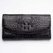 black crocodile leather women's wallet