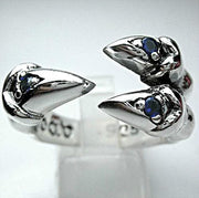 Sapphire Sterling Silver Gothic Claw Ring