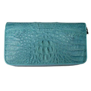real blue-sky crocodile purse