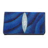 Twotone genuine blue stingray leather long wallet