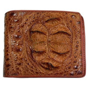 crocodile wallet head leather brown