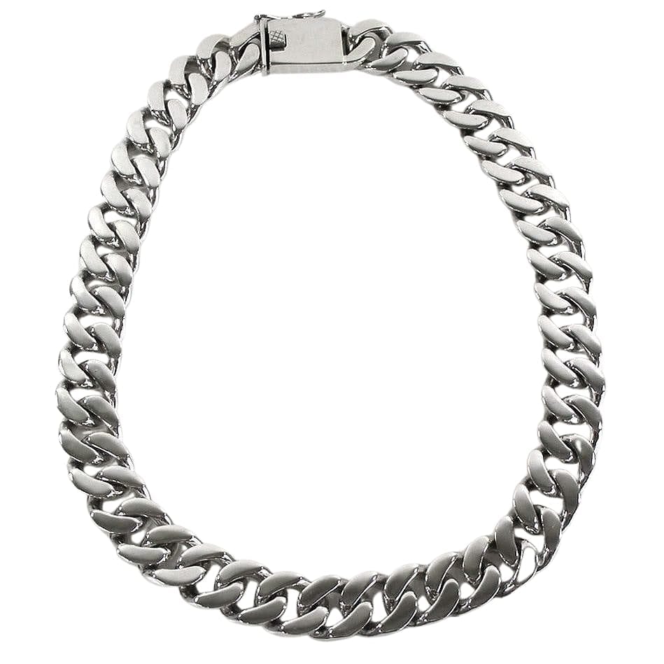 Mens Black Necklace, 7MM Black Cuban Curb Link Chain Necklace Mens