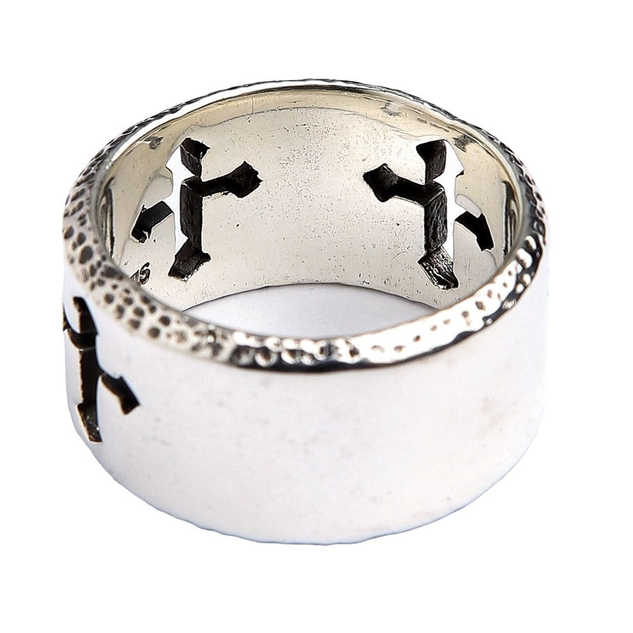 Cut-Out Cross Ring in Sterling Silver Bikerringshop