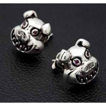 Sterling Silver Evil Devil Pig Earrings