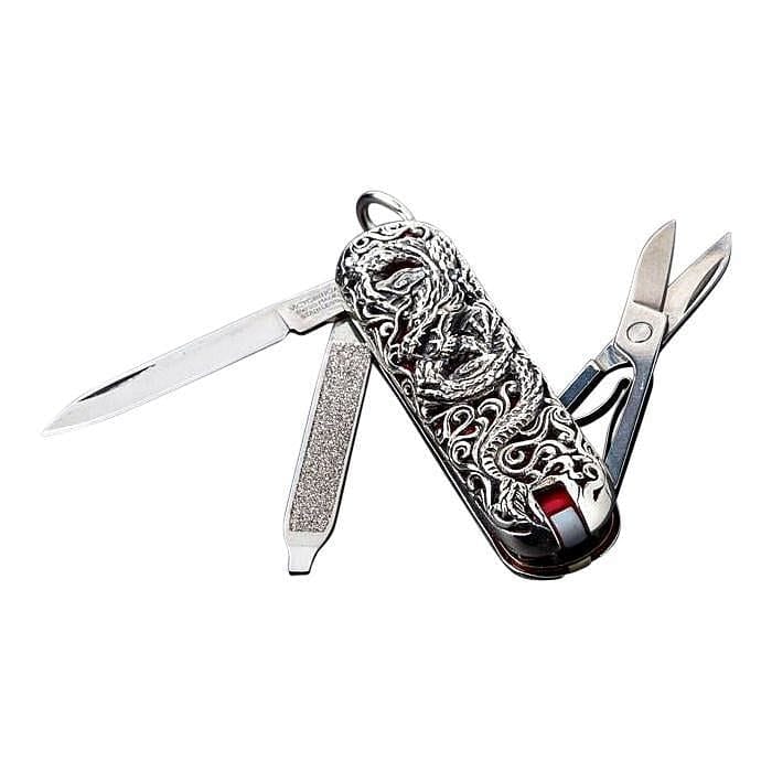 Sterling Silver Dragon Swiss Army Knife Pendant