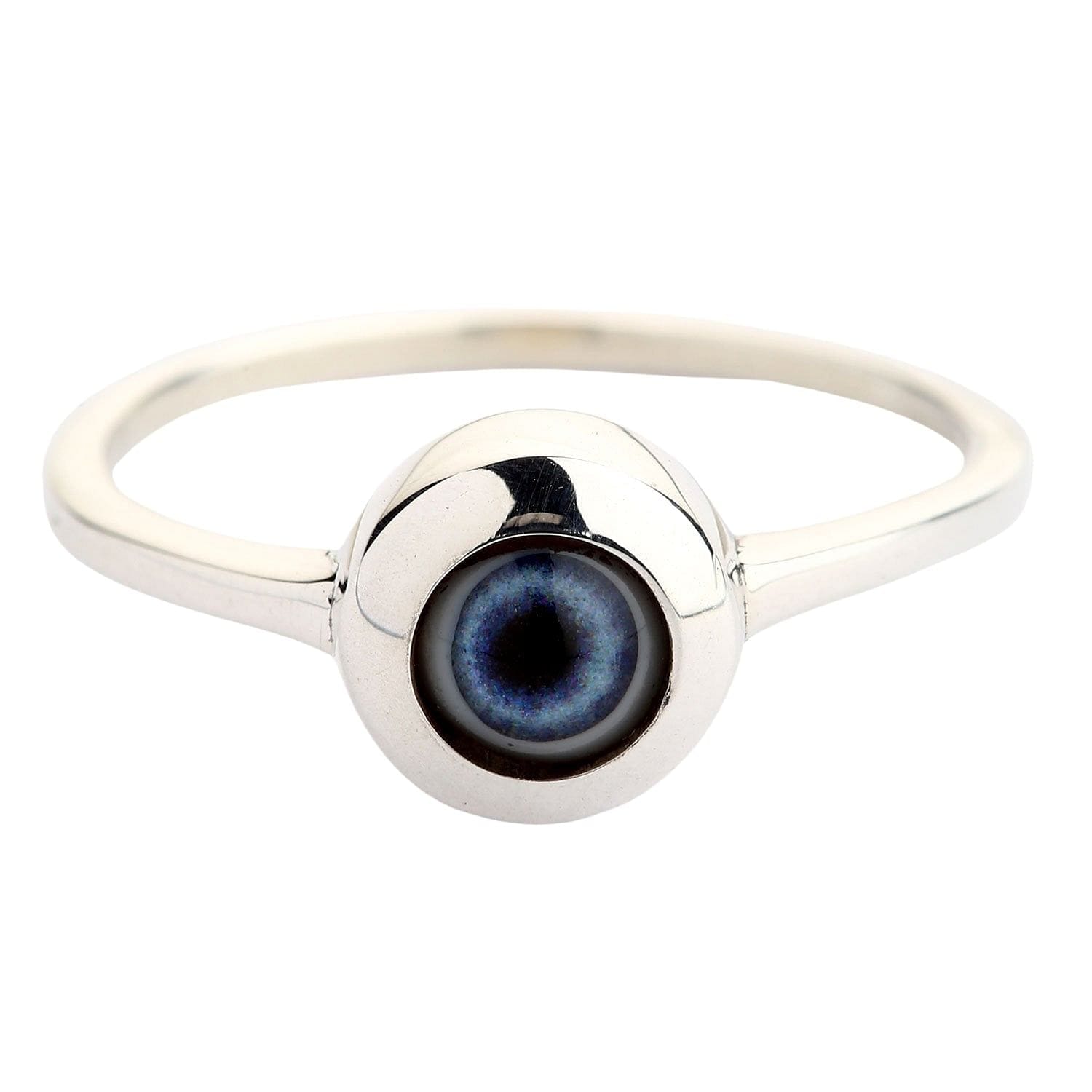 Sterling Silver Small Evil Eye Ring, Silver Ring, Eye Ring, Protector Ring,  Dainty Ring 