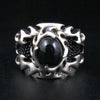 Flame Stingray Sterling Silver Biker Ring