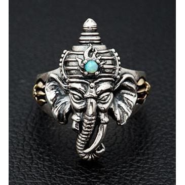 Ganesh - red Coral silver ring – Healing Emerald