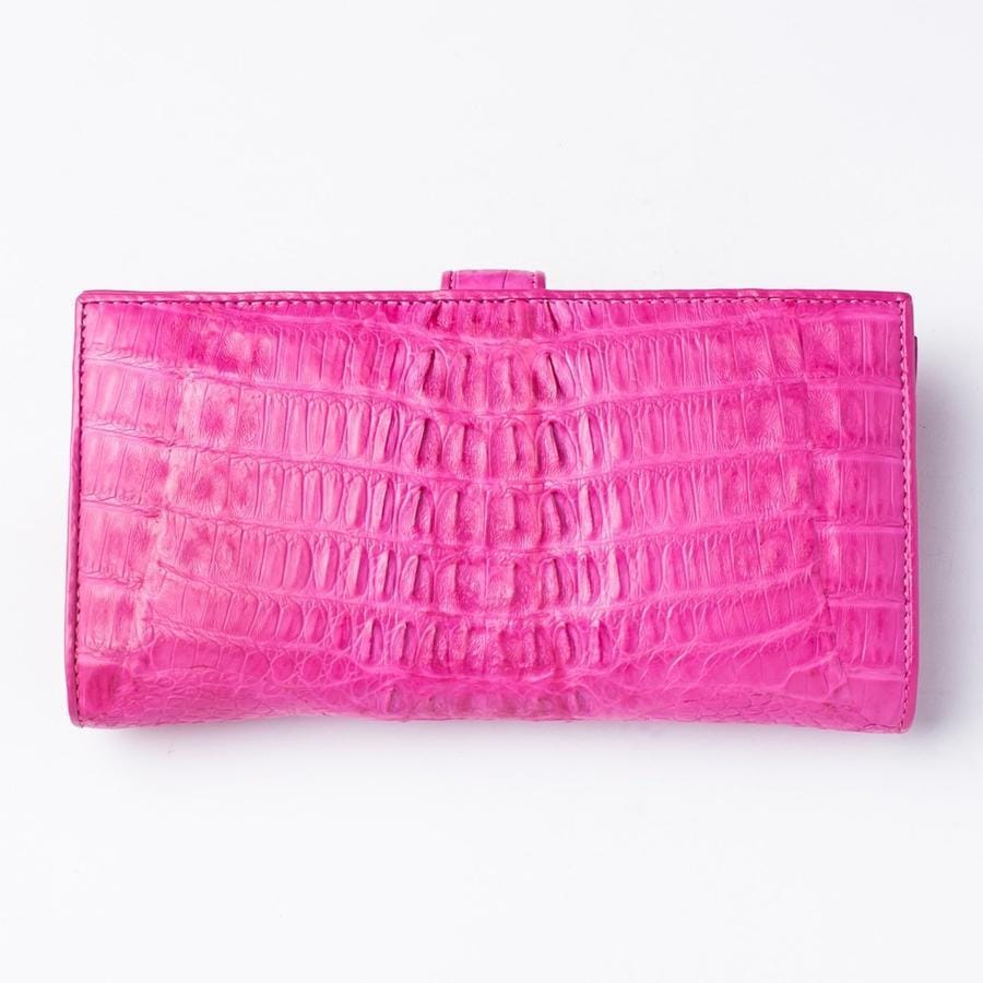 Louis Vuitton Pink Crocodile Exotic Leather Logo Charm Evening Clutch  Wallet at 1stDibs