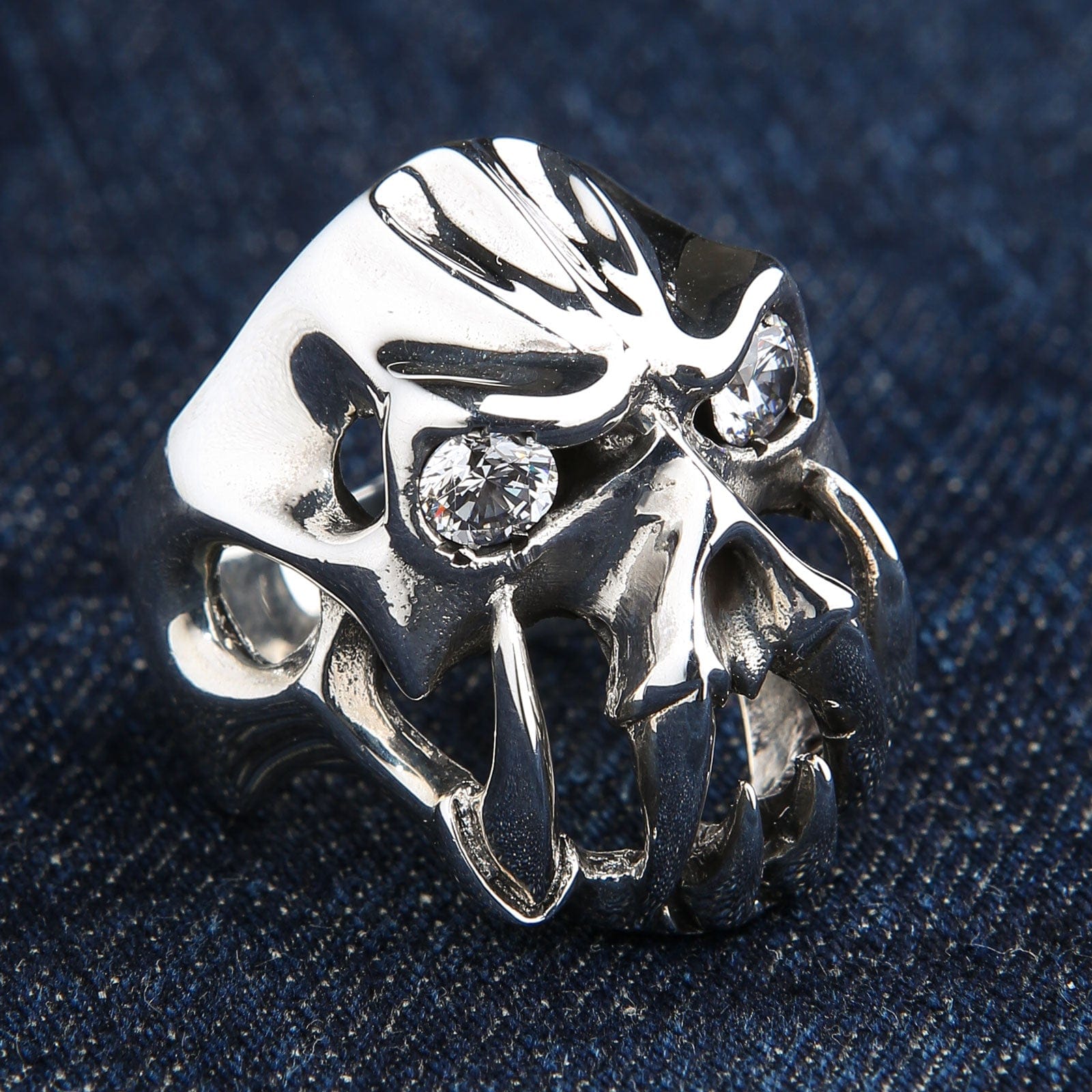 【 UNDERFIELD 】 ’S FACE RING Two-Face Stainless Steel Skull Ring – GTHIC