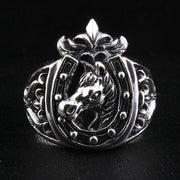 Sterling Silver Medieval Horse Ring