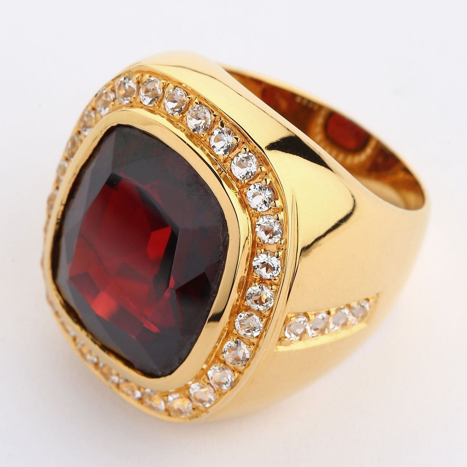 Garnet Art Nouveau Ring, Natural or CZ Gemstone, Vintage Style Jewelry –  Silver Embrace