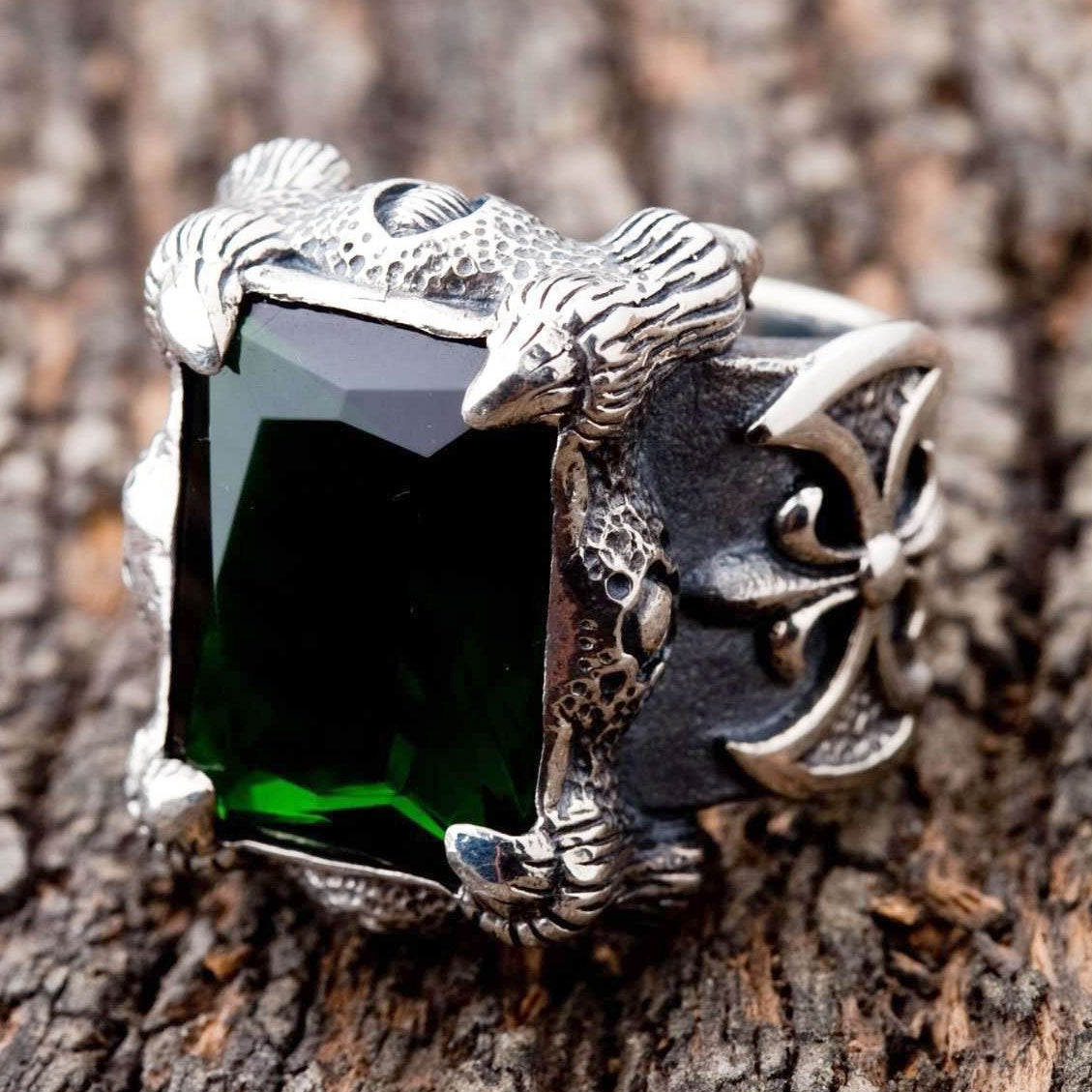 Anello Uomo, Acciaio Inossidabile Drago Anello Uomo Fascia Larga per Uomo Argento Anello Uomo, Acciaio Inossidabile Drago Anello Uomo Fascia Larga per Uomo Argento