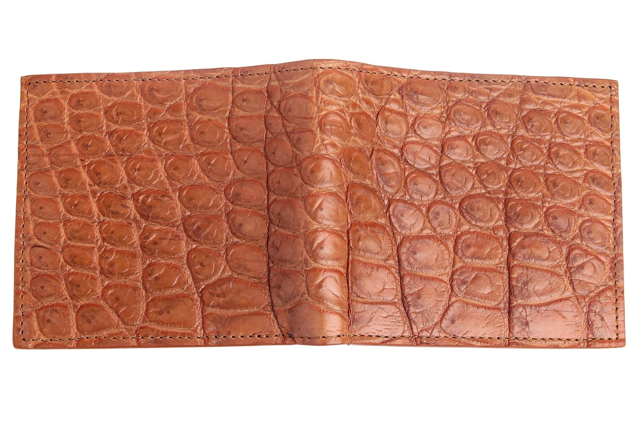 Double Side Blue Crocodile Leather Skin Men's Bifold Wallet Genuine  Alligator