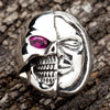 Férfi Memento Mori kétarcú gyűrű sterling ezüstből, fél koponya, fél emberi arc kialakítással.
