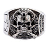 Anillo sólido de plata esterlina para hombre del Ejército de los Estados Unidos con anillo de francotirador, un emblema de calavera y serpiente detallado.