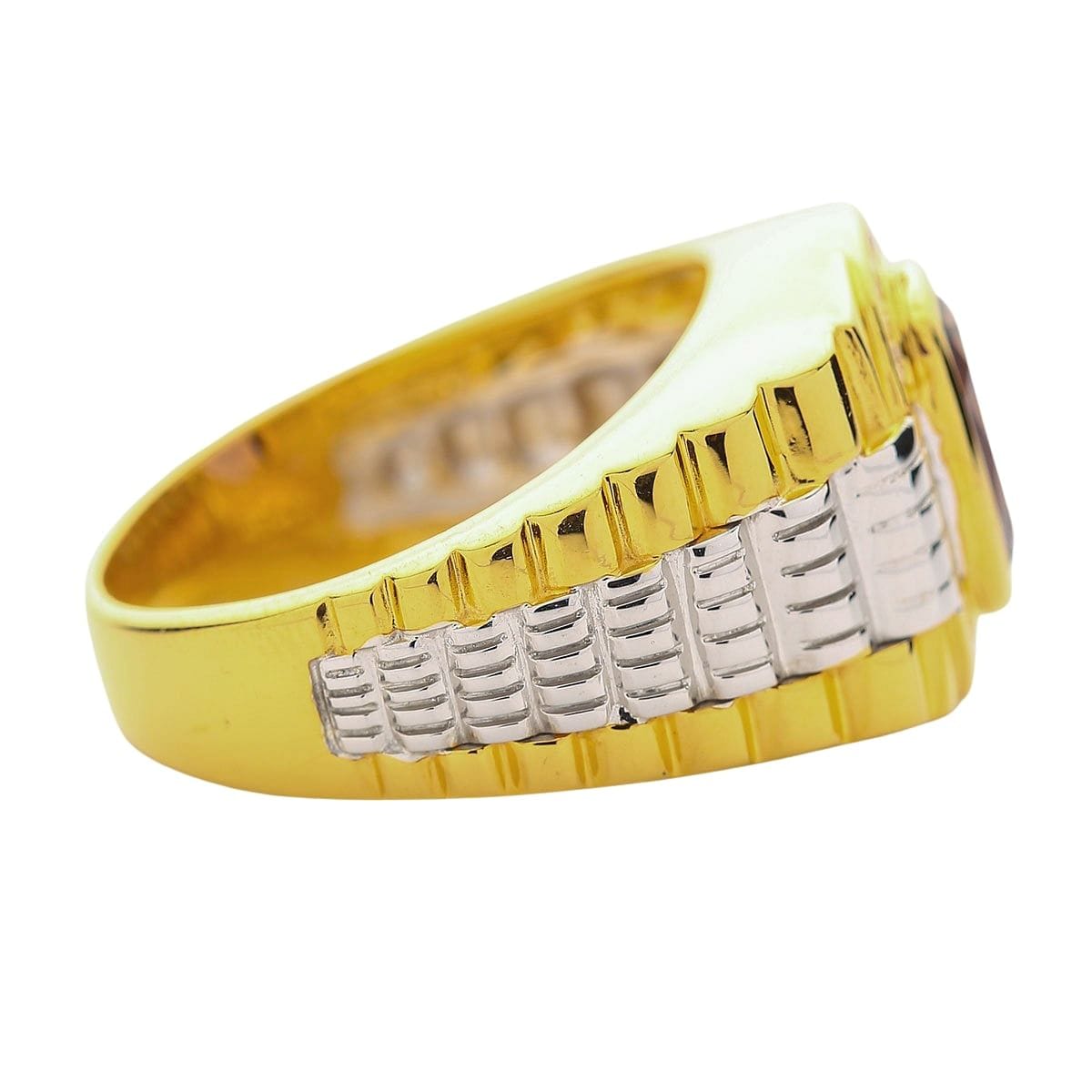 Bague Rolex pour homme en or jaune et améthyste Bikerringshop