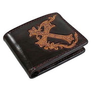 brown leather cross wallet
