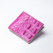 one of a kind pink crocodile leather wallet