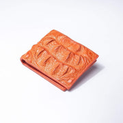 one of a kind orange crocodile wallet