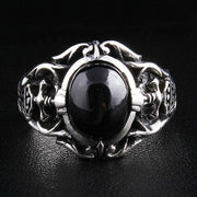 Shield Medieval Black Onyx Men's Ring