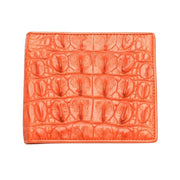 orange crocodile mens wallet