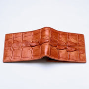 orange crocodile leather men's wallet