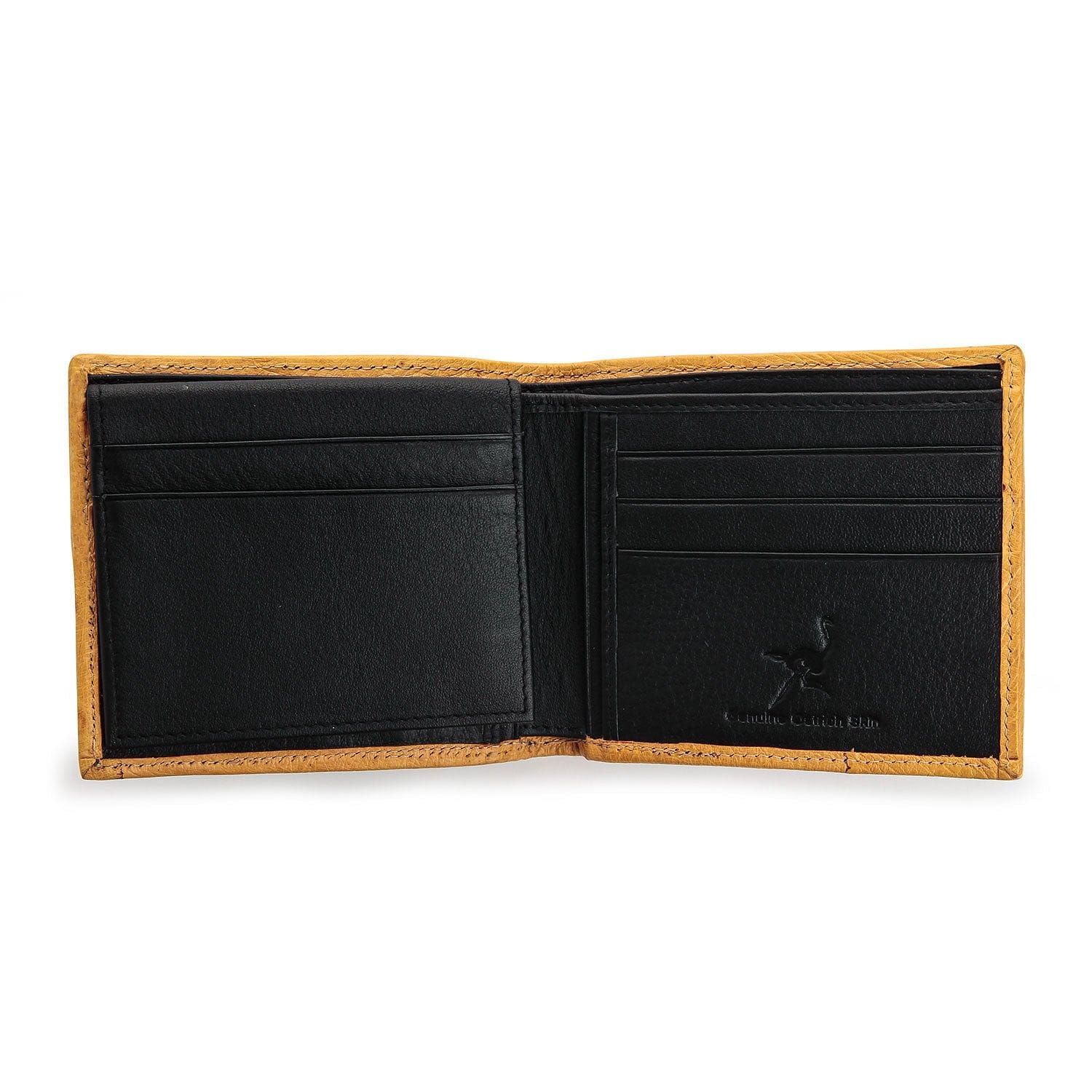 Black Genuine Ostrich Skin Leather Wallets