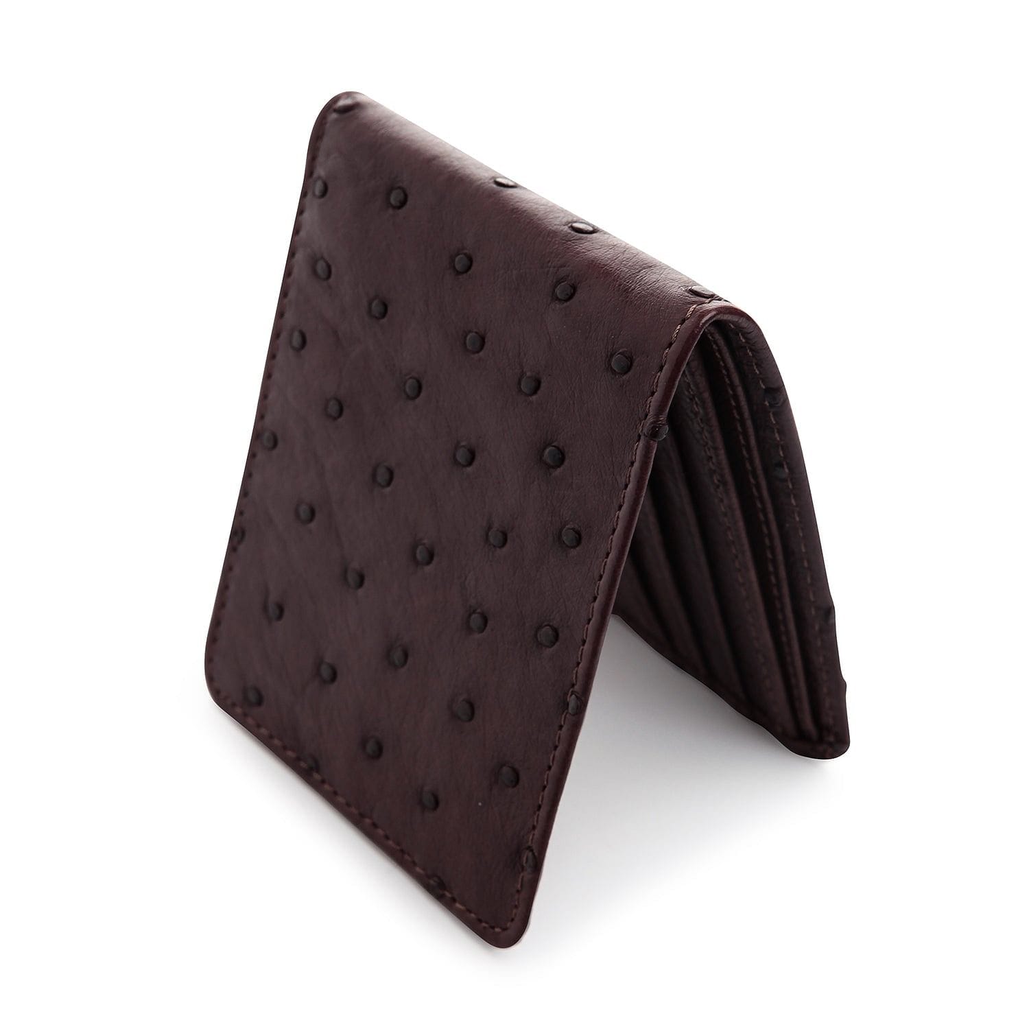 Neiman Marcus Ostrich Bi-Fold Wallet, Brown