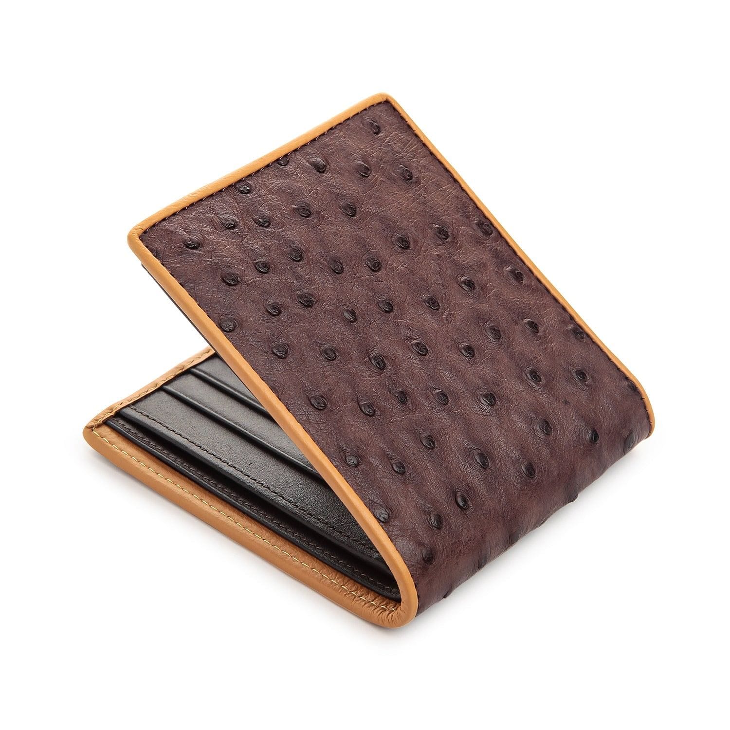Classic Wallet - SRFID - Tan - Real Ostrich Leather