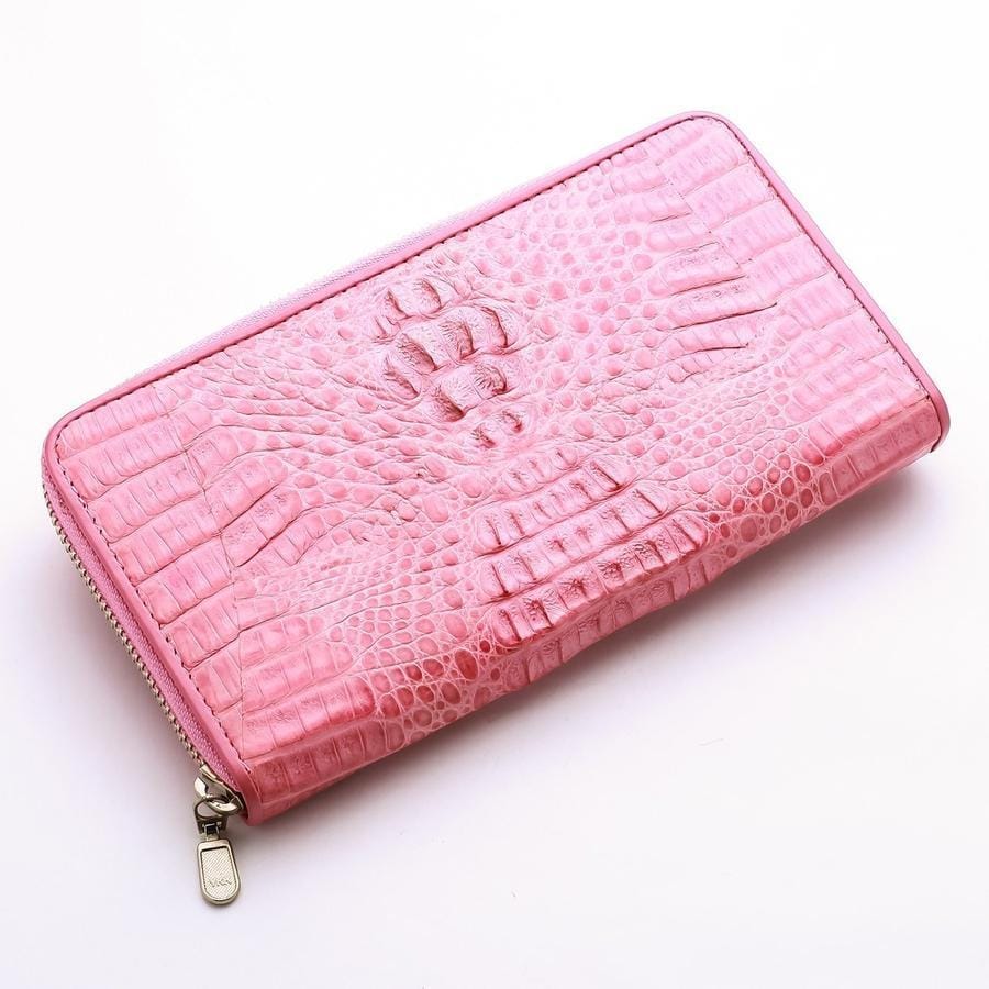 Béarn crocodile wallet Hermès Pink in Crocodile - 29362050