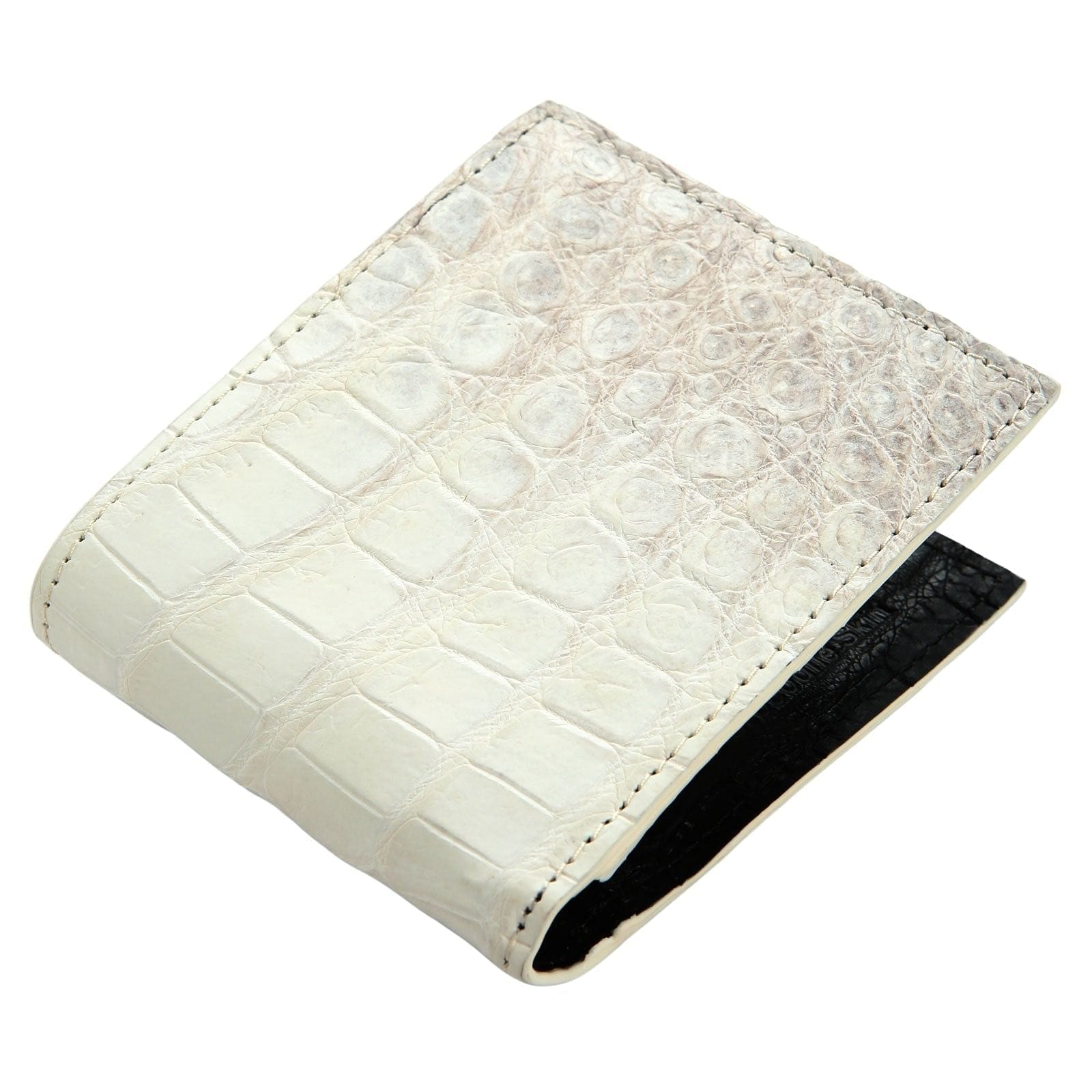 Off White Real Genuine Crocodile Alligator Leather Skin MEN'S MINI Wallet  #V21