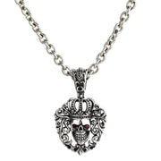Silver Crown Skull Necklace