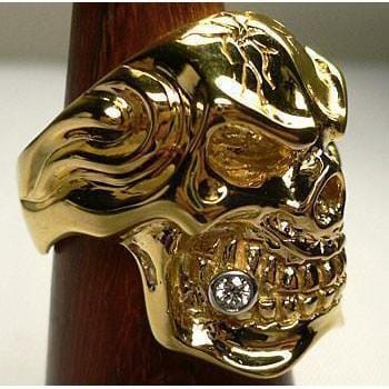 18K Gold Indian Chief Skull Ring – Too Icy Jewelry