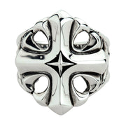 Star Cross Sterling Silver Mens Ring