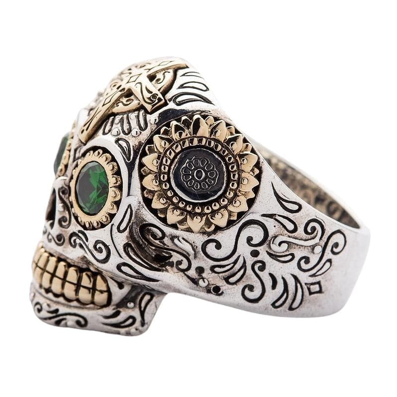 Men's Sterling Silver Sleek Skull Ring - Jewelry1000.com
