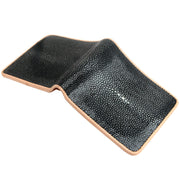 Black Full Polished Genuine Stingray Leather Wallet-Bikerringshop