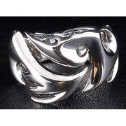 tribal tattoo blade sterling silver ring