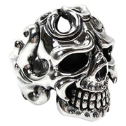 sterling silver tribal tattoo skull ring