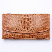 brown crocodile leather purse