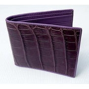 violet crocodile stomach skin wallet