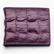 violet crocodile leather wallet