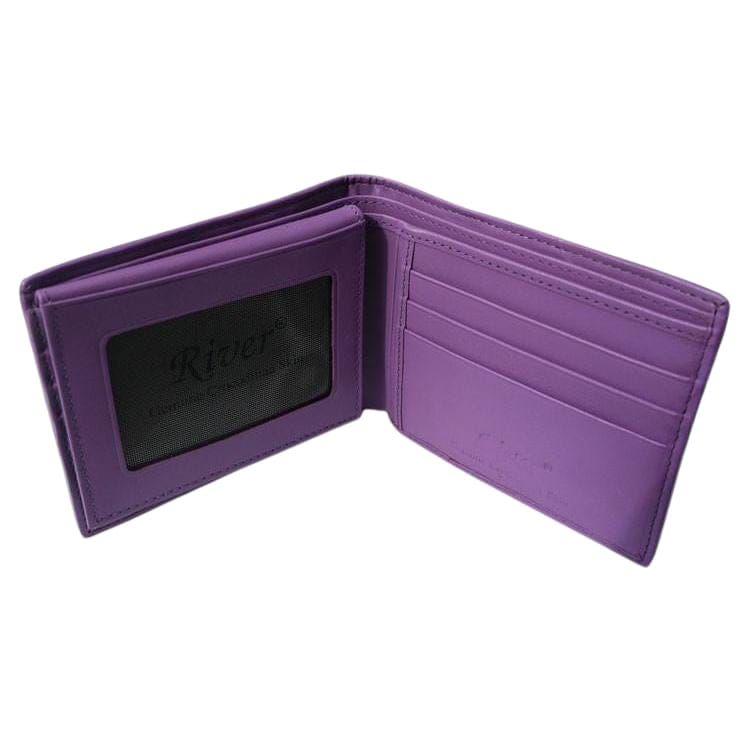 Purple Genuine Alligator Crocodile Leather Skin Bifold Wallet Card for men‘s