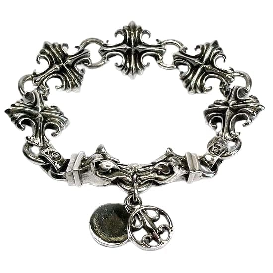 Chrome Hearts Sterling Silver Tiny E CH Plus Cross Bracelet – Oliver  Jewellery